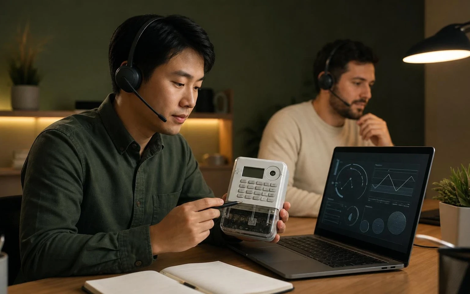 Illustrative remote smart-meter technical support